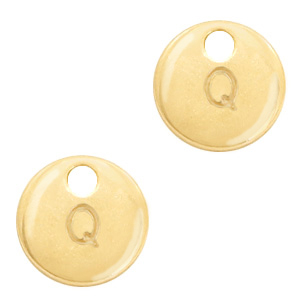 Metal charms initial Q Gold (nickel free)