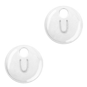 Metal charms initial U Antique Silver (nickel free)