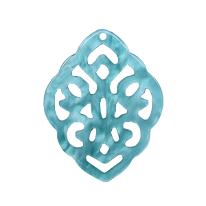 Resin pendants rhombus baroque Blue Atoll