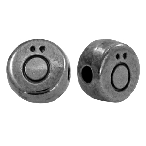 DQ European metal letter beads &Ouml; Gunmetal (nickel free)