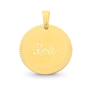 Stainless steel charms 15mm "love" Mix&Match Gold