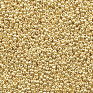 Miyuki seed beads 15/0 Duracoat Galvanized Champagne Gold 15-4204