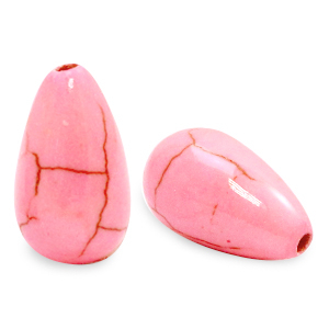 Beads Ceramic drop Pink