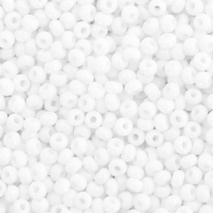 Preciosa glass seed beads 8/0-03050 Natural Opaque-White