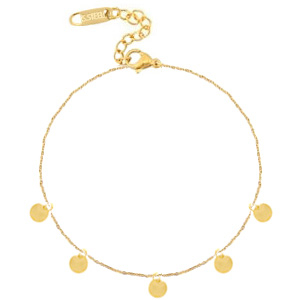 Stainless steel anklets coins Gold