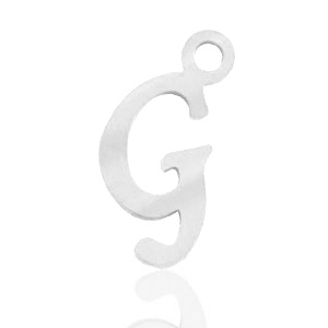 Stainless steel charms initial G Silver