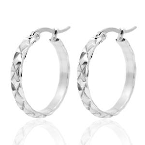 Stainless steel earrings creole 25mm Silver