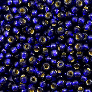 Miyuki seed beads 8/0 Duracoat Silverlined Dyed Navy Blue 8-4281