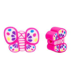 Polymer beads butterfly Pink