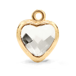 Crystal glass charms heart Crystal-Gold