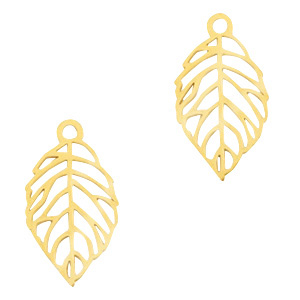 Stainless steel charms leaf Gold
