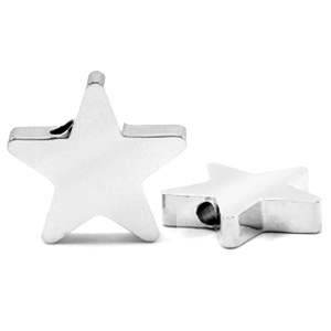 Stainless steel beads star Silver