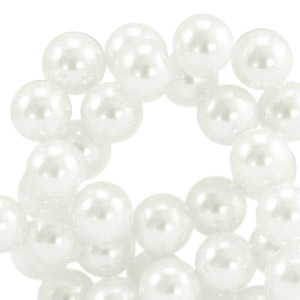 Top quality Glass pearls 4mm White