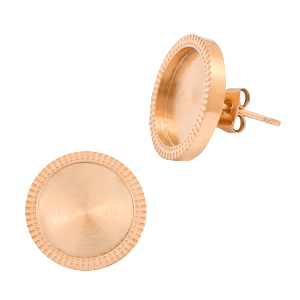 Polaris Steel earrings with setting for 12mm cabochon Rosegold