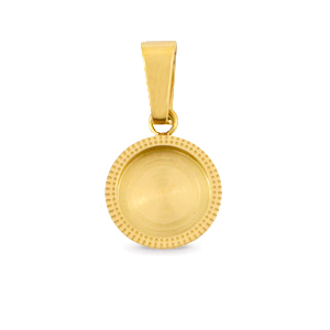 Polaris Steel charm with setting for 7mm cabochon/Swarovski SS34 Gold