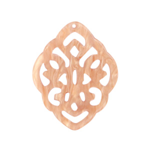 Resin pendants rhombus baroque Peach Pink