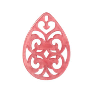 Resin pendants drop baroque 38x27mm Fruit Dove Pink