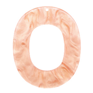 Resin pendants oval 48x40mm Peach Pink