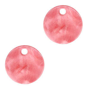 Resin pendants round 12mm Fruit Dove Pink