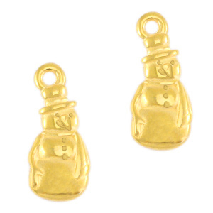 DQ European metal charms snowman Gold (nickel free)