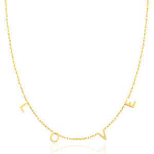 Stainless steel necklaces "love" Gold