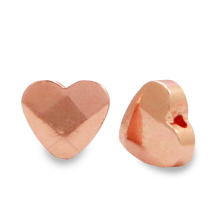 Hematite beads heart facet Rose Gold