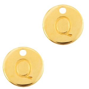 DQ European metal charms initial Q Gold (nickel free)