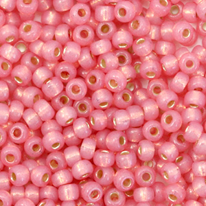 Miyuki seed beads 8/0 Duracoat Silverlined Dyed Pink 8-4237