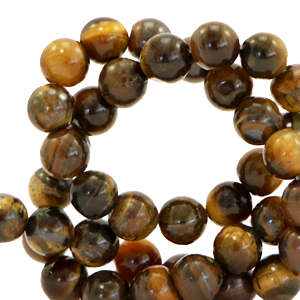 Natural stone beads Tigereye 4mm Multicolour Brown