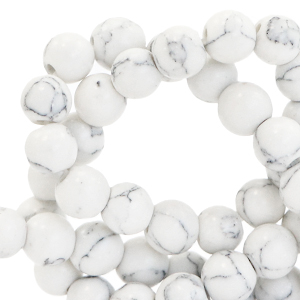 Natural stone beads 4mm Off White