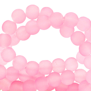 4 mm glass beads matt Azalea Pink