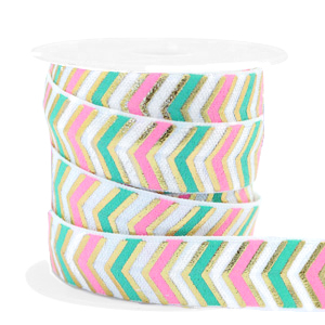 Elastic ribbon arrow Pink-Turquoise Green