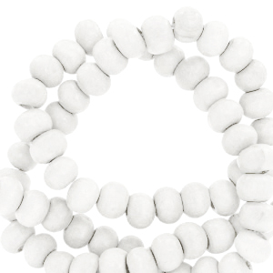 Wooden beads round 6mm White