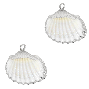 Shell pendant specials Cockles Silver-White