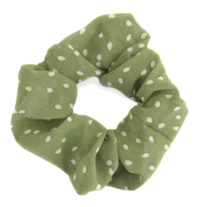 Scrunchies hair tie dots Green