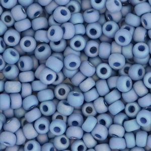 Miyuki seed beads 8/0 Opaque Glazed Frosted Rainbow Soft Blue 8-4704