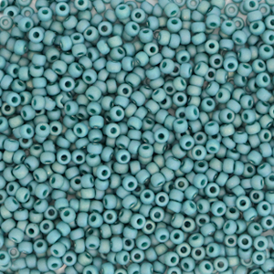 Miyuki seed beads 15/0 Opaque Glazed Frosted Rainbow Peacock Blue 15-4702