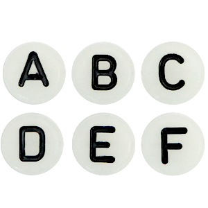 Acrylic letter beads glow-in-the-dark mix Off White-Black