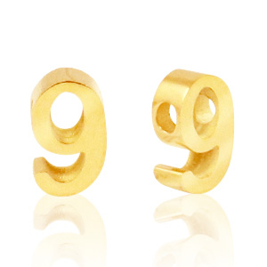 Stainless steel beads number 9 Gold