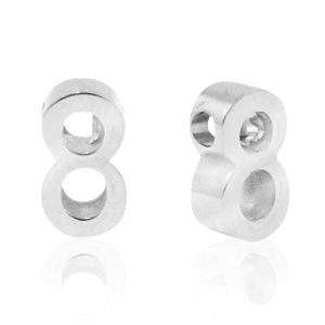 Stainless steel beads number 8 Silver