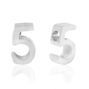 Stainless steel beads number 5 Silver