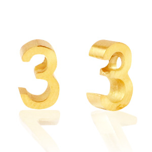 Stainless steel beads number 3 Gold