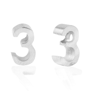 Stainless steel beads number 3 Silver