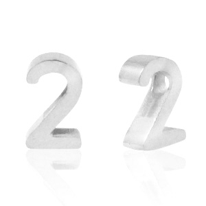 Stainless steel beads number 2 Silver