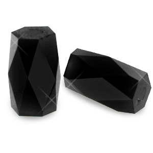 Top faceted beads tube Jet Black