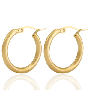 Stainless steel earrings creole Gold