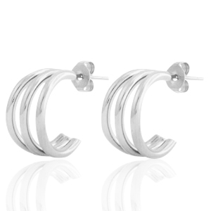 Stainless steel earrings / earpin creole Silver