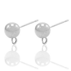 Stainless steel earrings with loop Silver
