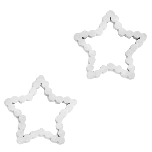 Stainless steel charms/connector star Silver