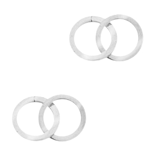 Stainless steel charms/connector double circle Silver